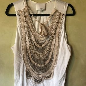 3.1 Phillip Lim Beaded Mesh Tie Embroidered tank